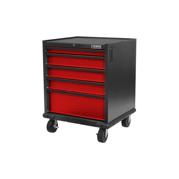 Red chest of drawers on wheels for tools Garage Mania GAGD275DDR