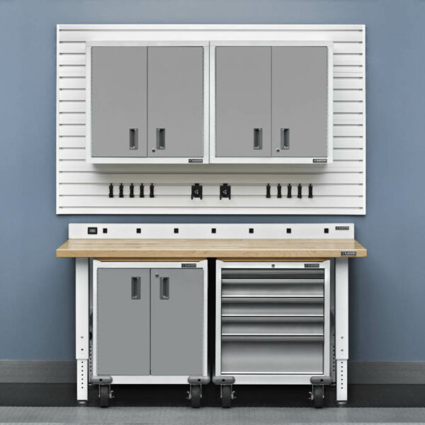 EXAMPLE GARAGE SET-UP WITH WORKSHOP CABINETS