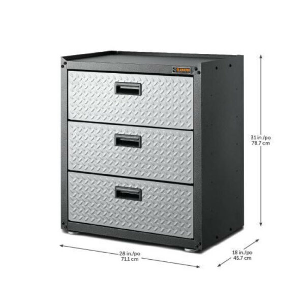 LOW MOBILE GARAGE CABINET THREE DRAWERS