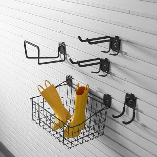 Garage Mania wall system with hooks