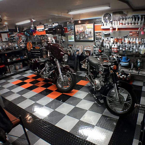 Diamond Garage Mania Floor Tile Exposure Cars and Bikes