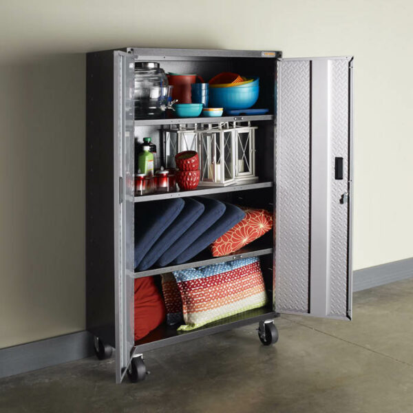 Mobile steel cabinet with wheels 91x46x168 GALG36CKXG Garage Mania