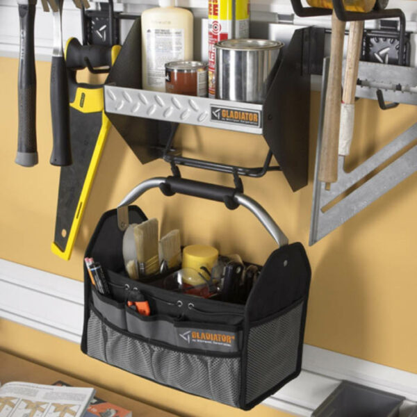 Installation Shelf with Utility Bag Gladiator GAWUXXPTTG Garage Mania