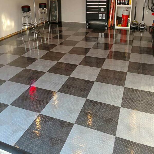 Diamond silver alloy tile installation Garage Ma